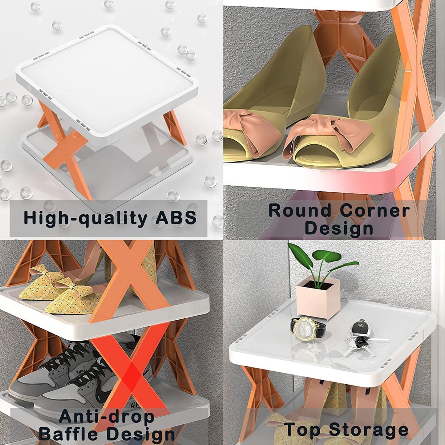 Smart Shoe Rack With 8 Layer Shoes Stand Multifunctional Entryway Foldable Collapsible Door Shoe Rack Free Standing Heavy Duty Plastic Shoe Shelf Storage Organizer Narrow Footwear Home