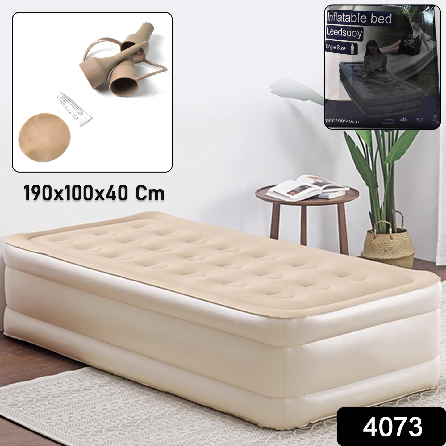 Portable Inflatable Bed Folding Lazy Bed (190x100x40 Cm 1 Pc)