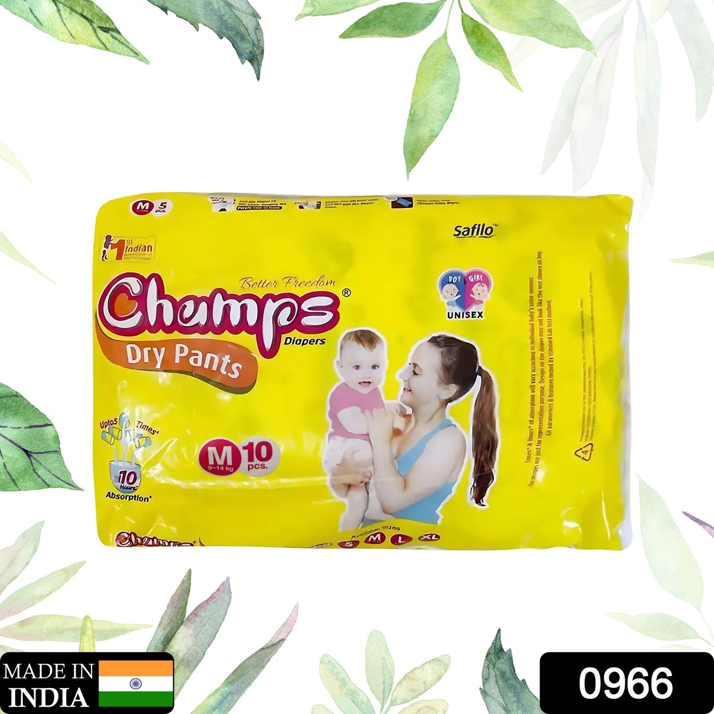 Medium Champs Dry Pants Style Diaper- Medium (10 Pcs) Best For Travel Absorption Champs Baby Diapers Champs Soft And Dry Baby Diaper Pants (M 10 Pcs )
