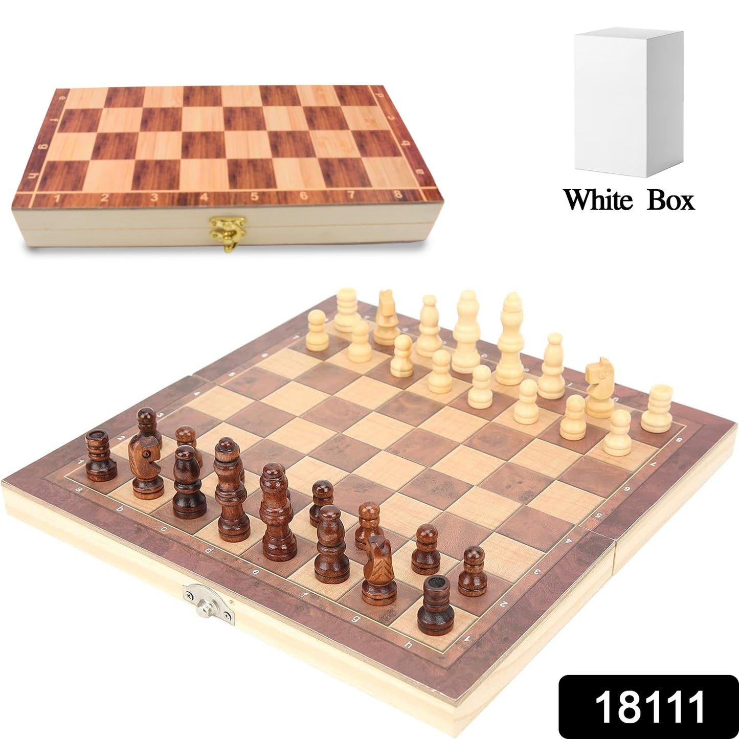 Foldable Wooden Chess Board Set (30 30 Cm 1 Set)