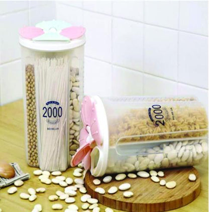 Kitchen Storage - Transparent Sealed Cansjarsstorage Box 4 Section