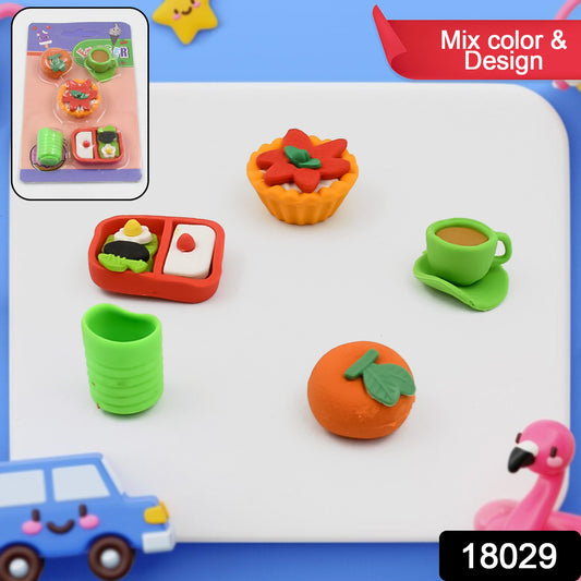 3d Mix Design Fancy  Stylish Colorful Erasers Mini Eraser Creative Cute Novelty Eraser For Children Different Designs Eraser Set For Return Gift Birthday Party School Prize (1 Set)