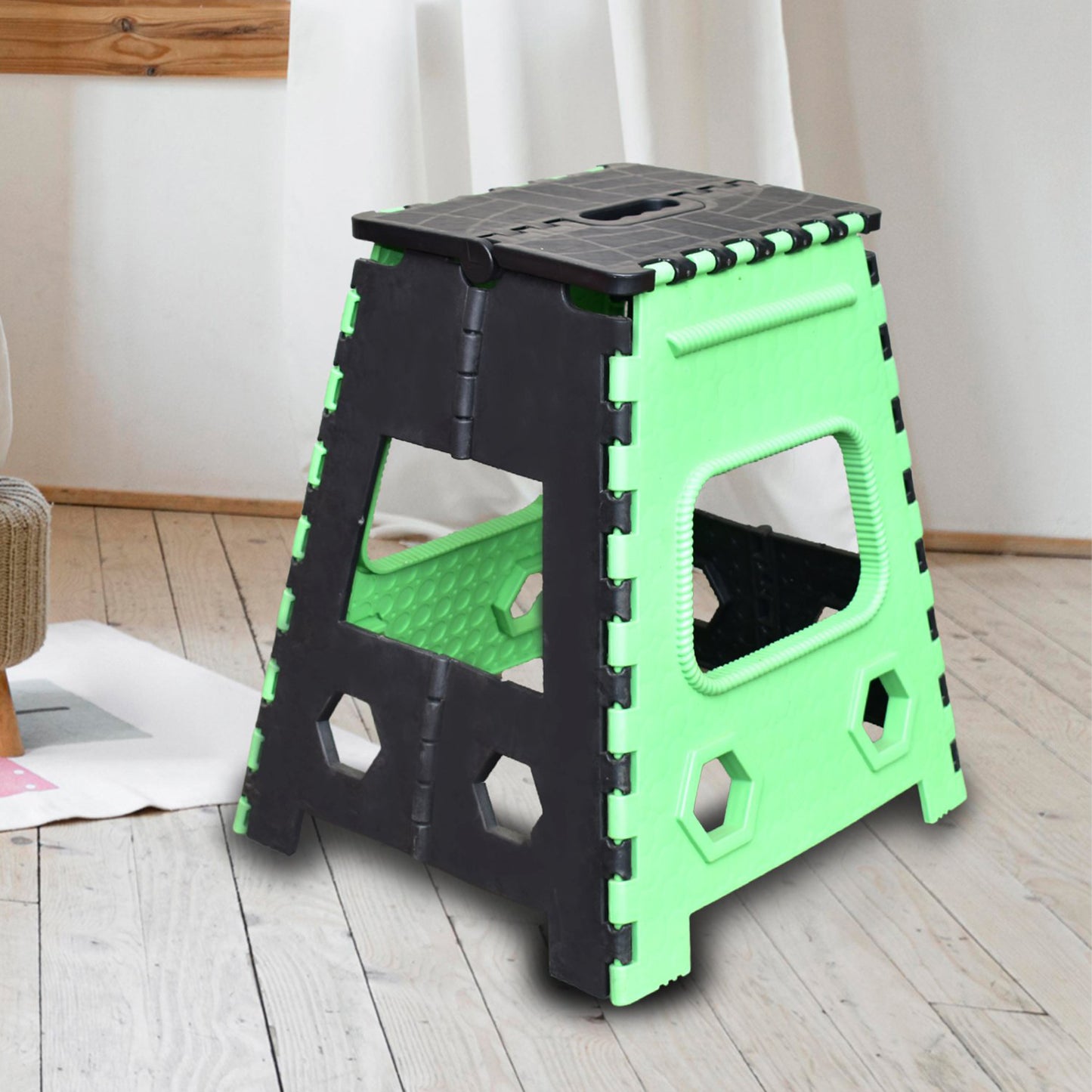 1pc 18inch Folding Stool For Adults And Kids Also For Kitchen Stepping With (Brown Box)