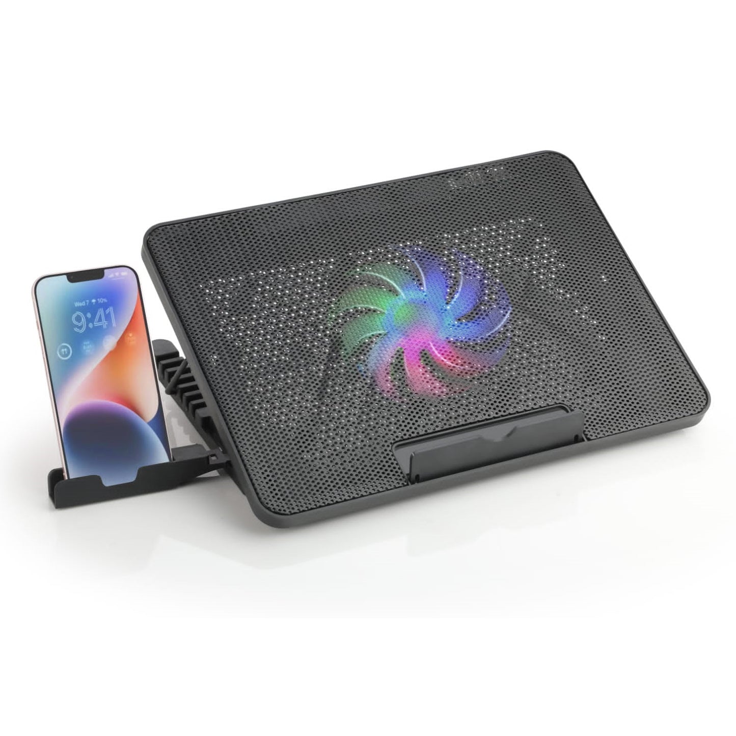 Laptop Cooler Cooling Pad With 2 Quiet Led Fans Dual Usb Ports Portable Ultra Slim Usb Powered 7 Heights Adjustable Laptop Stand For Gaming Laptop