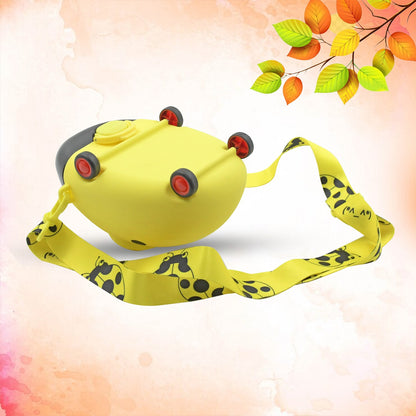 Cute Plastic Bug Shape Water Bottle With Adjustable Shoulder Strap 4 Wheel   Straw Portable Drinking Cup Water Bottle For Kids  Water Bottle  Return Gift For Kids  Water Bottle With Straw  School Kinds Water Bottle (1 Pc)