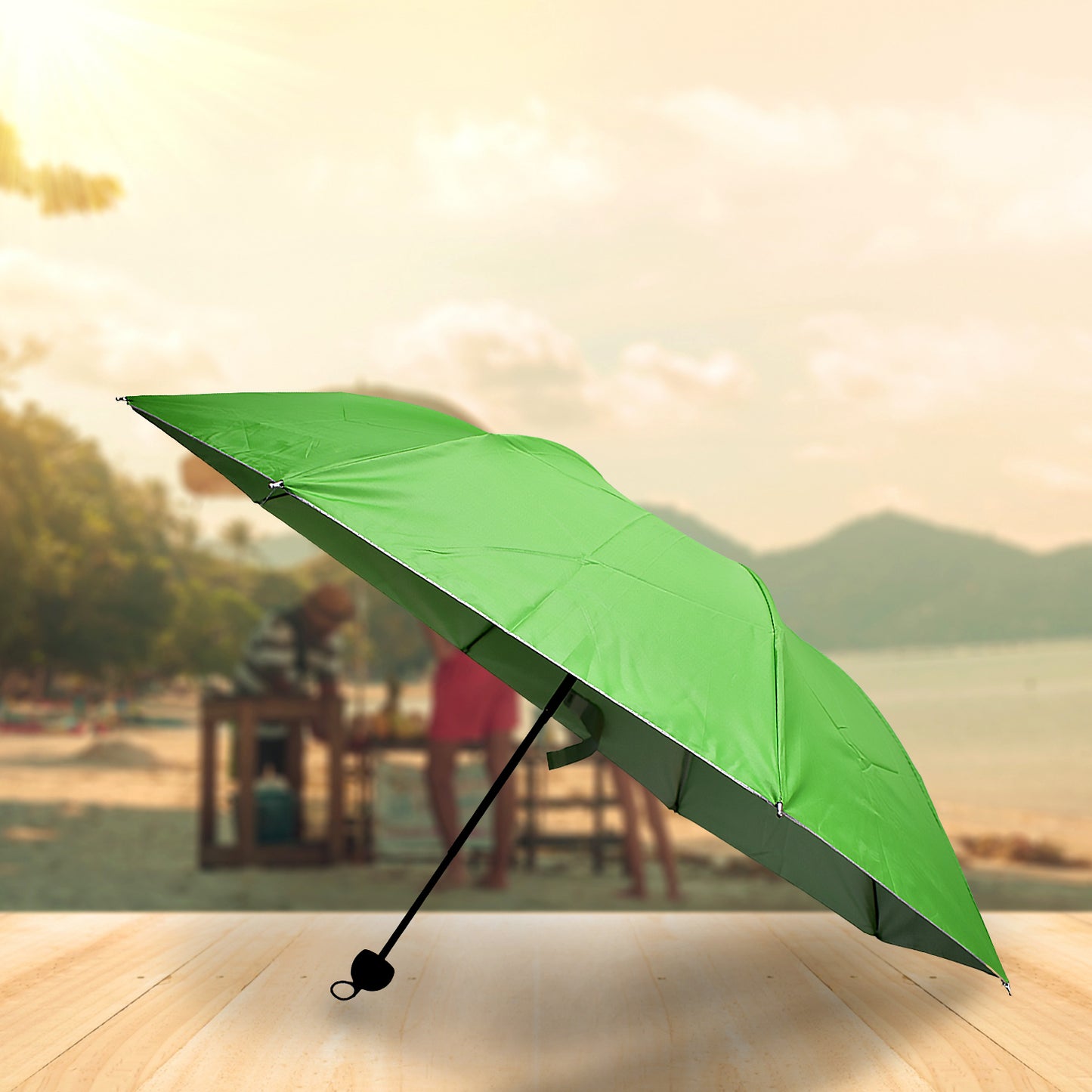 3 Fold Sun Protective Solid Foldable Outdoor Umbrella Portable Sun Uv Protection Lightweight Rain Umbrella With Umbrella Case For Girls Women Men Boys