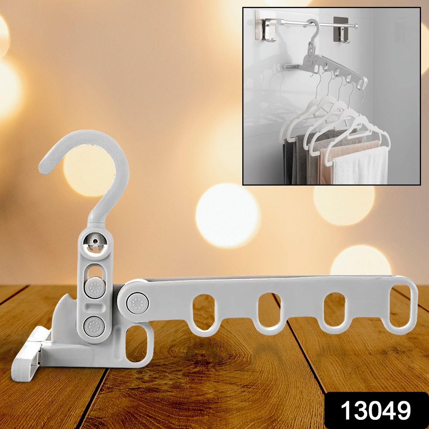 5holes Foldable Clothes Hanger Travel Clothes Hanger Multifunctional Clothes Hanger Space-saving Wall Holder Clothes Rack Robust Clothes Hanger For Travel Indoors.