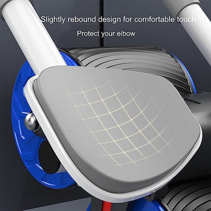 Abdominal Roller Wheel Automatic Rebound Sponge Handle Double Wheel Abdominal Roller Non-slip Timer Function With Elbow Support For Exercises For Body Fitness Strength Training Home Gym