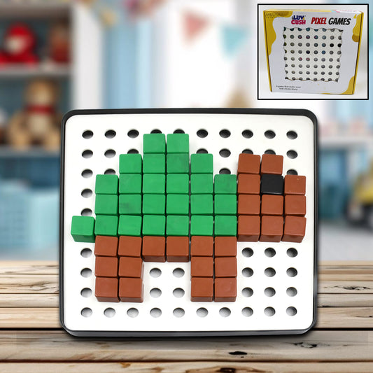 Pixel Cubes Toy For Children Early Education Pixel Game Educational Board Games Board Birthday Gift For Kids Learning Math Toy Brain Games Math Puzzle (Approx 180 Cubes With Pixel Board  Book)