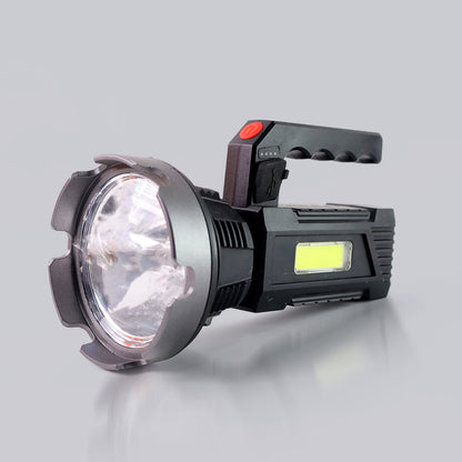 Heavy-duty Rechargeable Usb Led Hand Torch With Cob Side Light (1 Pc)