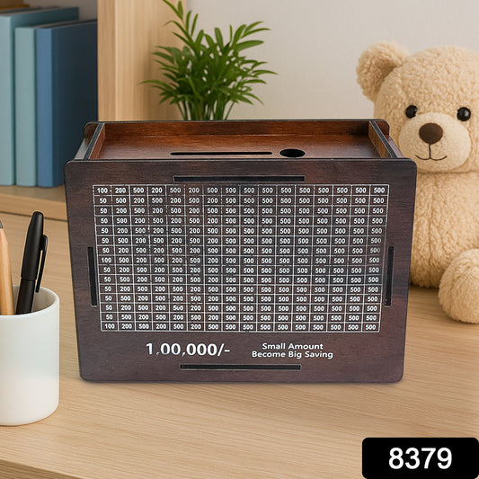 Wooden Money  Piggy Bank Money Box (1 Pc  With Marker Pen)