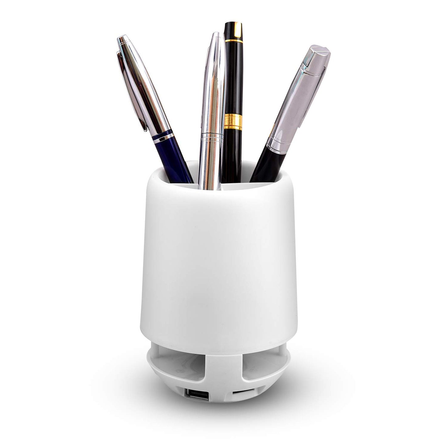 Multifunctional 4 Compartment Pen Holder With Bluetooth Speaker 5 W Bluetooth Speaker Laptop  Desk Speaker  Table Lamp  Night Lamp Smart Color Changing Pen Stand Wireless Bluetooth Speaker