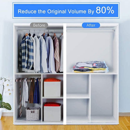 Vacuum Storage Bags With Suction Pump  Shirt Clips - Vacuum Bags - Big Capacity Vacuum Seal Bags For Travel Clothes Blankets Pillows Compression Bags  Space Saver Vacuum Storage Bags (5 Pcs Set)