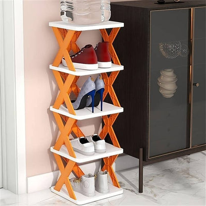 5 Tier Shoes Stand Shoe Tower Rack Suit For Small Spaces Closet Small Entryway Easy Assembly And Stable In Structure Corner Storage Cabinet For Saving Space