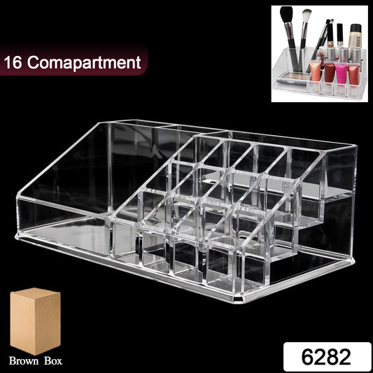 16 Compartment Cosmetic Makeup Jewellery Lipstick Storage Organiser Box Cosmetic Storage Box Make-up Lipstick Organizer  Lipstick Holder Case  Transparent