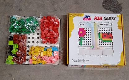 Pixel Cubes Toy For Children Early Education Pixel Game Educational Board Games Board Birthday Gift For Kids Learning Math Toy Brain Games Math Puzzle (Approx 180 Cubes With Pixel Board  Book)