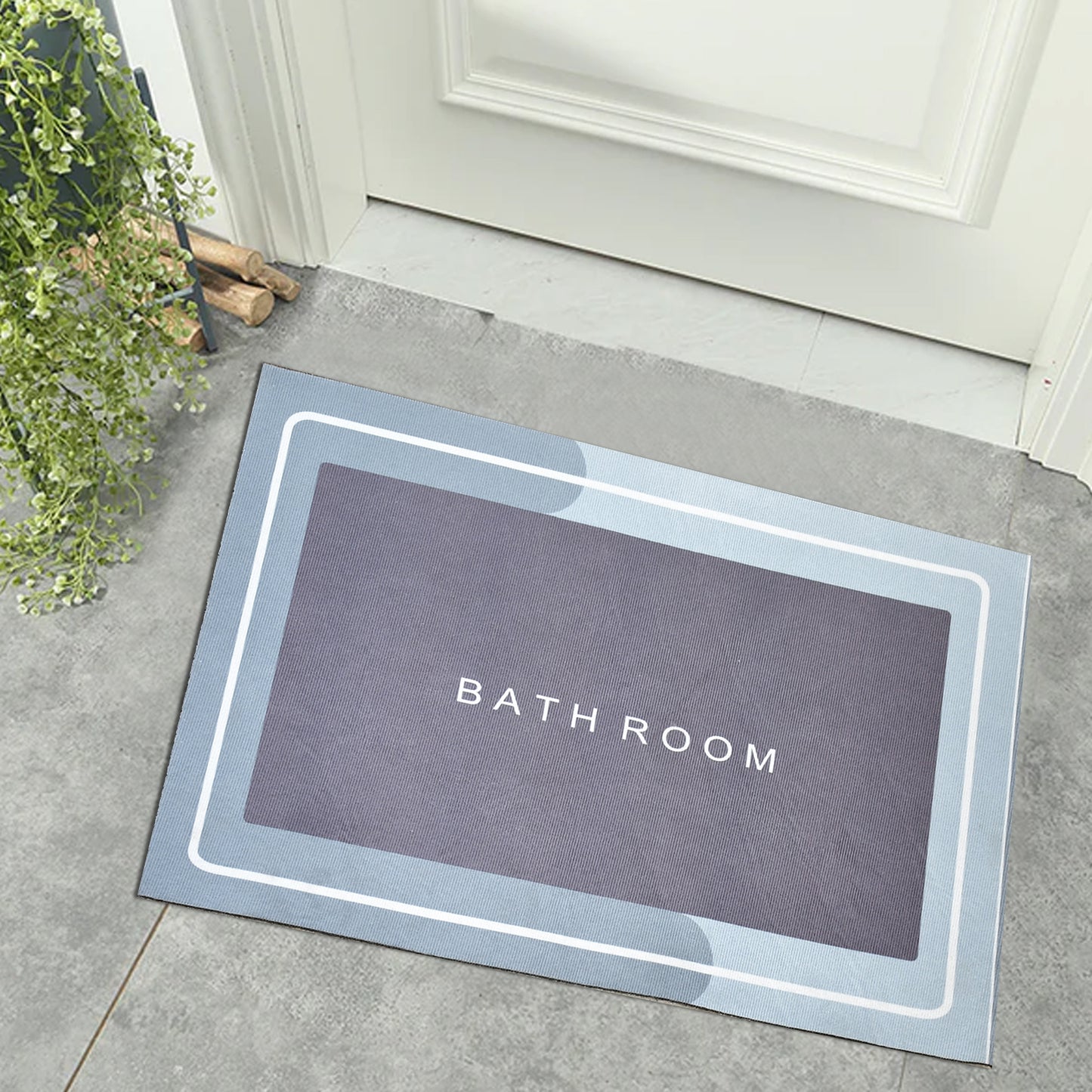 Square Bathroom Mat Water Absorbent Mats Diatomite Door Mat Anti-slip Bath Mat Quick Drying Absorbent Mat For Home Kitchen (57x38cm)