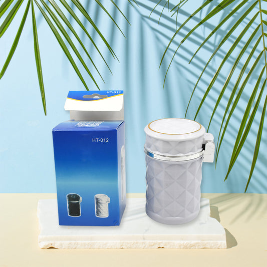 Car Cupholder Travel Ashtray With Lid And Led Light Portable With Blue Led Light Ideal Decorative Cigar Ash Bucket Cigarette Ashtray Car Waste Bin