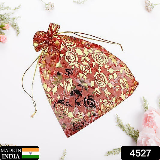 Net Fabric Drawstring Pouch For Dry Fruits Packing Organza Shagun Potli Baba Wedding Party Favor Gift Bags