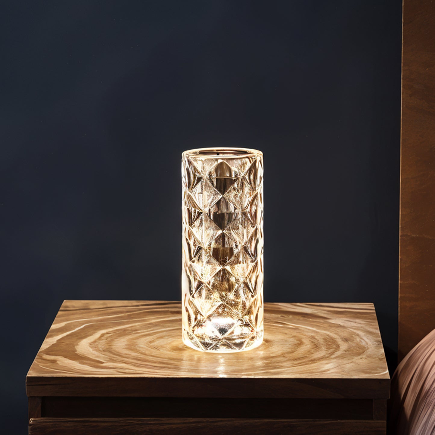 Premium Diamond Cut Crystal Table Lamp (1 Pc  Without Remote  Cable)