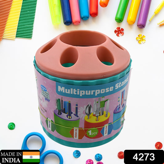 Plastic Round Multi-purpose Toothpaste Stationary Pen Pencil Holder Mini Desk Office Desktop Stationery Organizer Bathroom Shelves For Adults Multifunctional (1 Pc)
