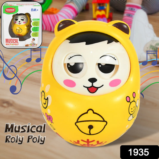 Musical Roly Poly Toys For Baby  Push And Shake Wobbling Toy With Music  Tumbler Doll Toy For Babies  Sound Balancing Doll Toys For Baby Boys Girls 8+ Months Multicolor (1 Pc)