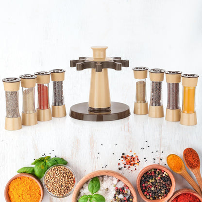 Revolving Spice Rack For Kitchen And Dining Table 8 Spice Jars