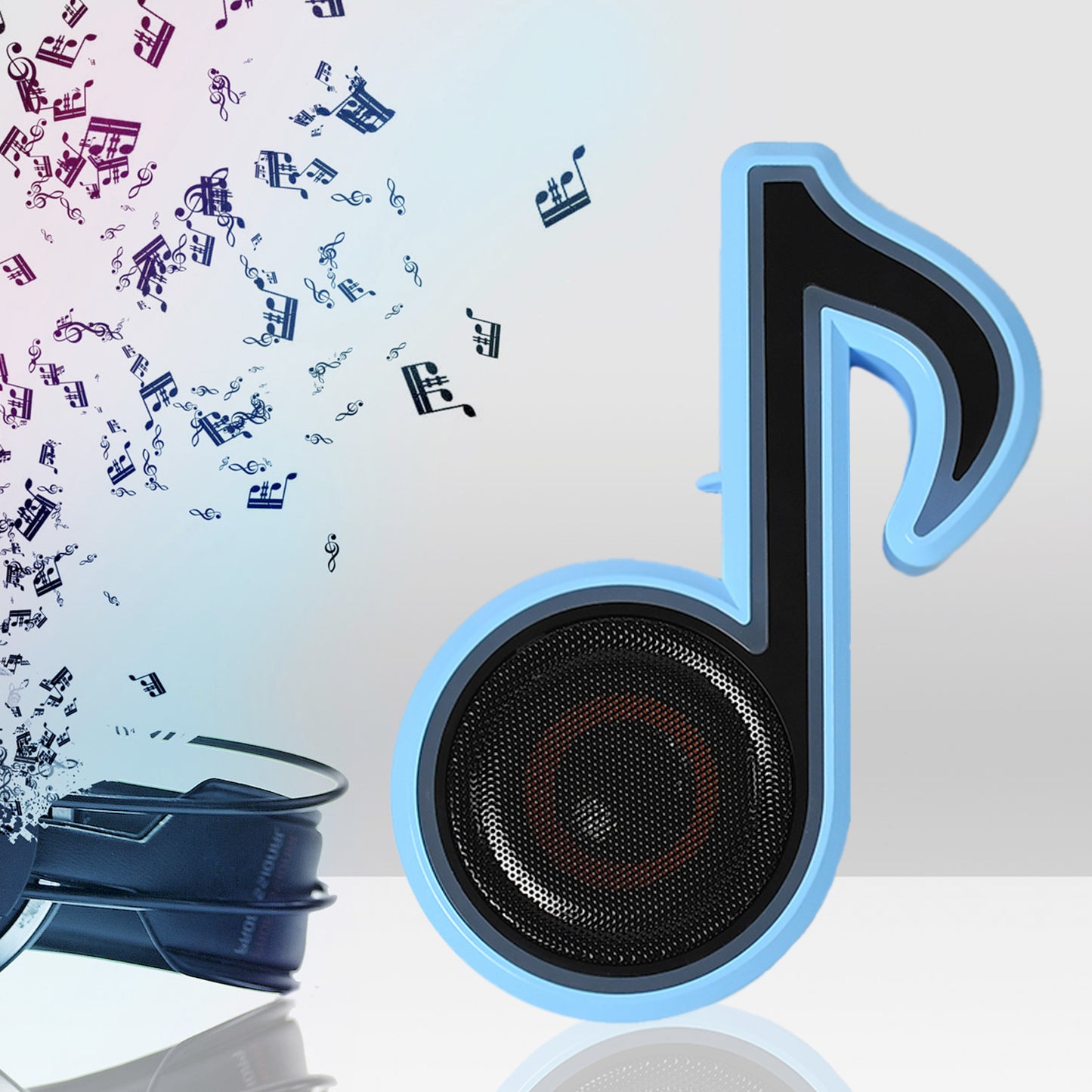 Mini Portable Music Note Shape Speaker Subwoofer Colorful Musical Note Led Lighting Sound For Creatives Gift Computer Phone Sound Equipment