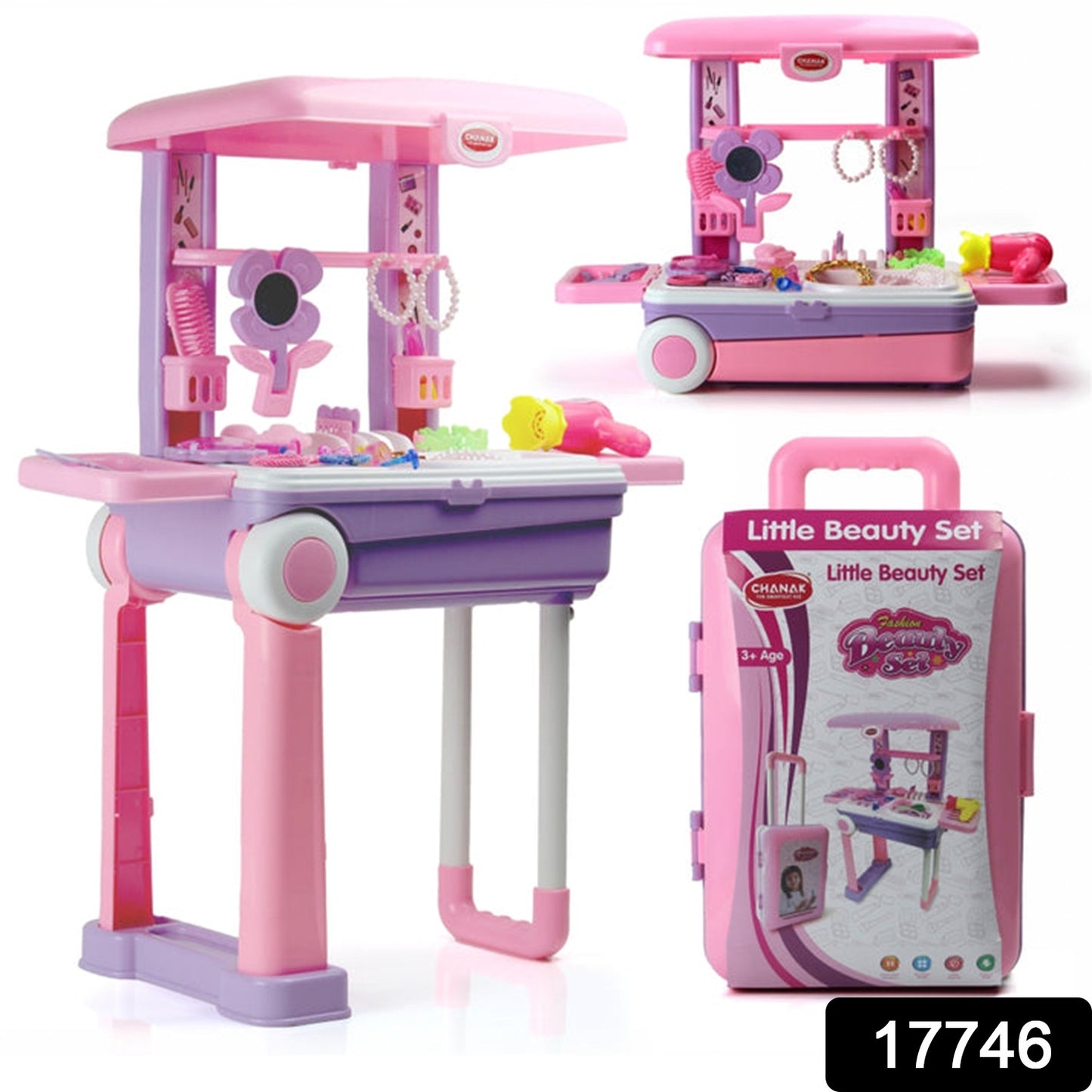 Big Beauty Set Suitcase On Wheel The Ultimate Beauty Set On Wheels For Girls Makeup Kit Is Easy To Clean  Use Portable Beauty Set With 25 Pieces For 3 Years Bis Approved. (Beauty Set Trolley)