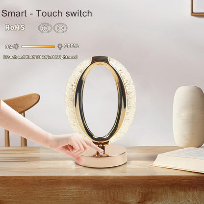 Touch Control Crystal Table Desk Lamp 3-way Dimmable Light Usb Rechargeable Crystal Diamond Table Lamp Exquisite Night Stand Light Lamp Beside Lamp For Bedroom Living Room Decorative Desk Lamp