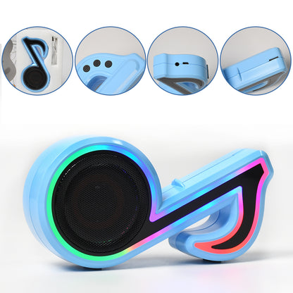 Mini Portable Music Note Shape Speaker Subwoofer Colorful Musical Note Led Lighting Sound For Creatives Gift Computer Phone Sound Equipment