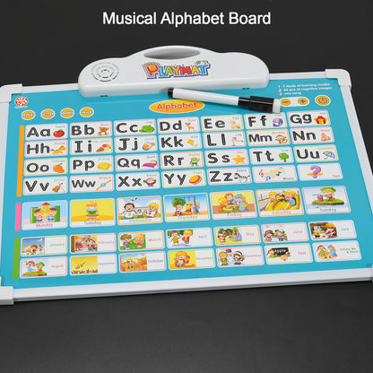 Learning Board 2in1 - Educational Pad For Kids Musical Board For Alphabet Abc Learning Toy Play Mat  Drawing With One Doodle Pen