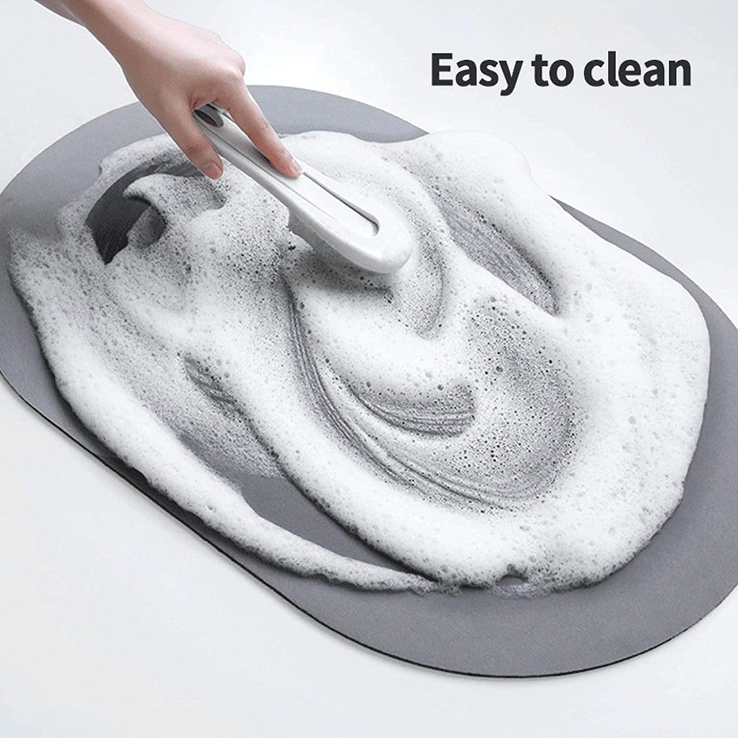Square Bathroom Mat Water Absorbent Mats Diatomite Door Mat Anti-slip Bath Mat Quick Drying Absorbent Mat For Home Kitchen (57x38cm)