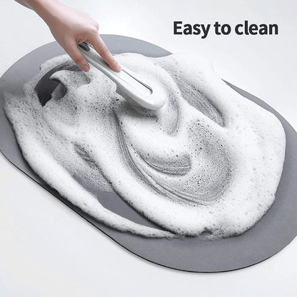 Square Bathroom Mat Water Absorbent Mats Diatomite Door Mat Anti-slip Bath Mat Quick Drying Absorbent Mat For Home Kitchen (57x38cm)