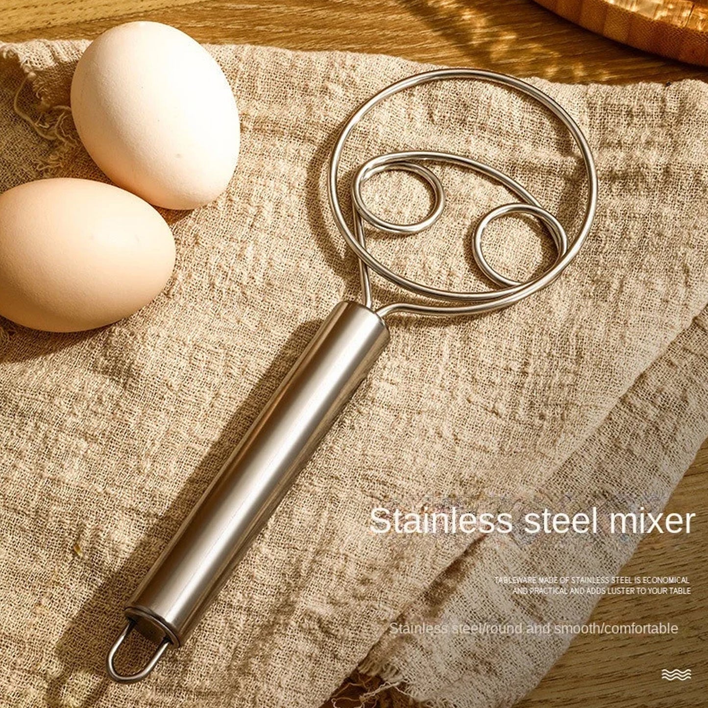 Dough Whisk Premium Stainless Steel Dutch Whisk Dough Hand Mixer Artisan Blender For Egg Bread Cake Pastry Pizza Dough - Perfect Baking Tools Whisking Tirring Kitchen Tools (1 Pc)