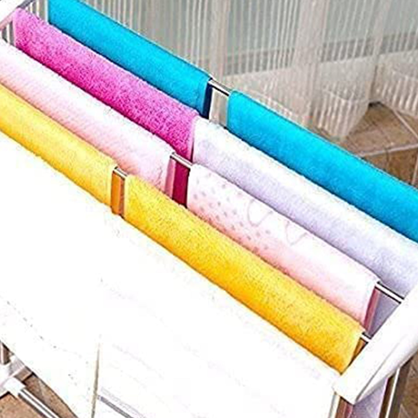 Multi-functional Single Tier Mobile Towel Foldable Rack For Cloth And Towel  Stainless Steel And Plastic Made Mobile Towel And Cloth Rack Holder Indoor  Outdoor Standing Movable Cloth Dryer Rack Balcony Cloth Drying Stand