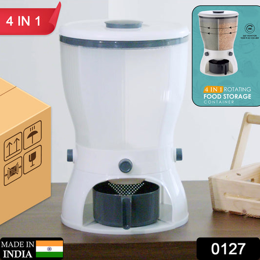 4in1 Rice Dispenser Grain Storage Container Household Cereal Dispenser
