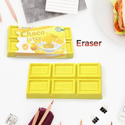 Chocolate Shaped Erasers Soft Pencil Erasers Supplies For Office School Students Drawing Writing Classroom Rewards For Return Gift Birthday Party School Prize