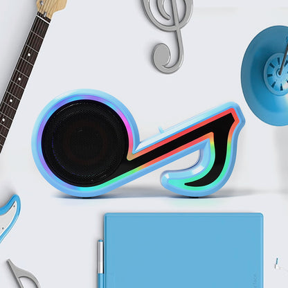 Mini Portable Music Note Shape Speaker Subwoofer Colorful Musical Note Led Lighting Sound For Creatives Gift Computer Phone Sound Equipment