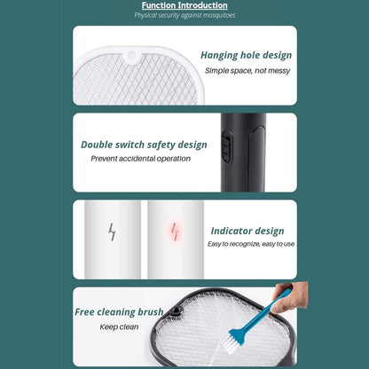 Mosquito Killer Racket  Rechargeable Automatic Electric Fly Swatter  Mosquito Zapper Racket With Uv Light Lamp  Mosquito Swatter With Usb Charging Base  Electric Insect Killer Racket Machine Bat