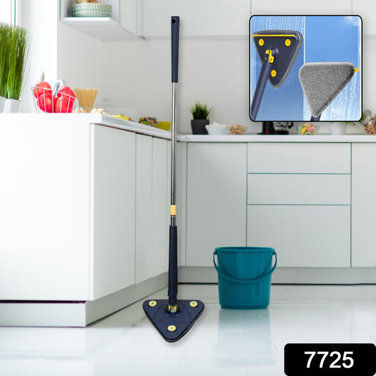 Rotatable Adjustable Triangle Cleaning Mop Triangle Mop With Stainless Steel Long Handle Push-pull Squeezing Cleaning Mop Dry  Wet Mop For Floor Windows (1 Pc)