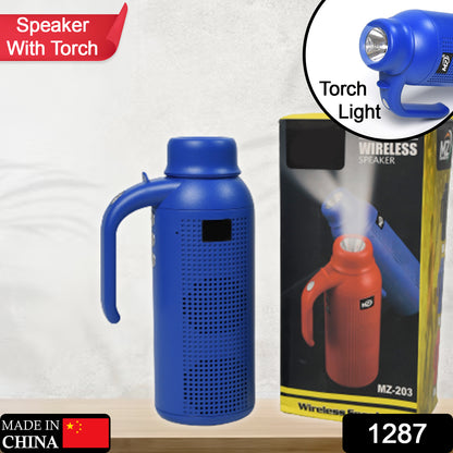 Smart Bluetooth Speaker With Torch Light Wireless Bluetooth Speaker  Night Flash Light Speaker