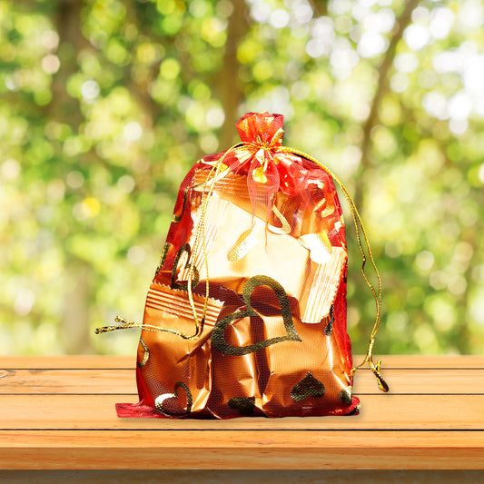 Net Fabric Drawstring Pouch For Dry Fruits Packing Organza Shagun Potli Baba Wedding Party Favor Gift Bags