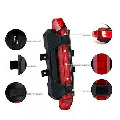 Rechargeable Bicycle Front Waterproof Led Light (Red)