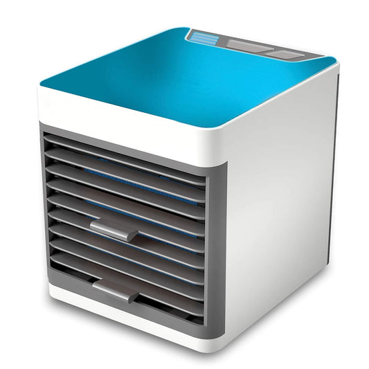 Mini Portable Air Cooler Personal Space Cooler Easy To Fill Water And Mood Led Light And Portable Air Conditioner Device Cool Any Space Like Home Office