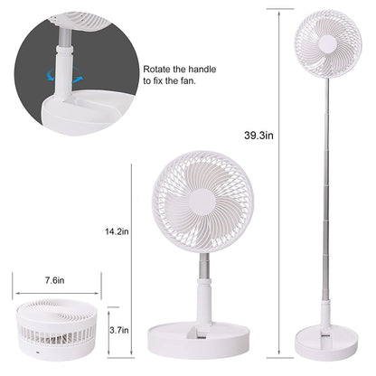 Telescopic Electric Desktop Fan Height Adjustable Foldable  Portable For Travelcarry  Silent Table Top Personal Fan For Bedside Office Table (Battery Not Include)