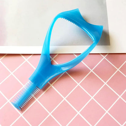 3 In 1 Plastic Makeup Cosmetic Eyelash Tool Lash Mascara Applicator Eyelashes Guide Eyelashes Brush Curler Comb Eye Makeup Tool Female Supply (1 Pc)