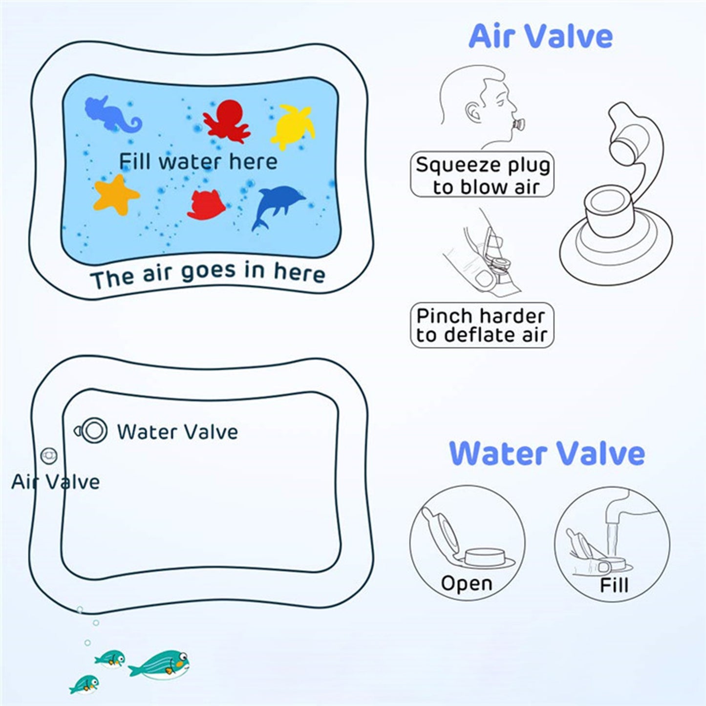 Baby Water Mat Inflatable Baby Play Mat Activity Center For Infant Baby Toys 3 To 15 Months Baby Gifts For Boys Girls(Assorted Design)