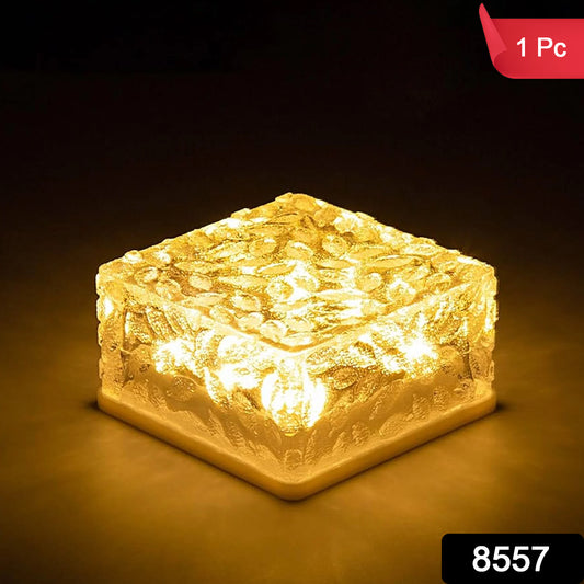 Solar Ice Cube Shaped Garden Light Ice Cube Shaped Garden Warm Light Outdoor Solar Garden Decorative Lights For Walkway Pathway Backyard Christmas Decoration Parties