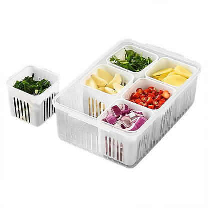 Fridge Storage Boxes Freezer Storage Containers Container For Kitchen Storage Set Storage In Kitchen Vegetable Storage Draining Crisper Refrigerator Food Box (1 Pc)